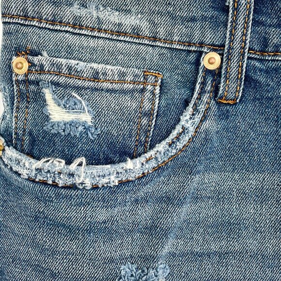 NWT STS Blue Layne High Waist Distressed Cutoff Shorts Medium Wash Women Size 28 - Picture 9 of 16